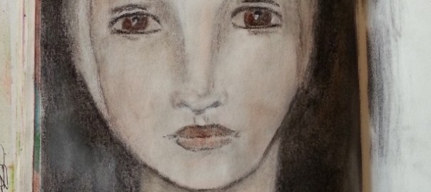 Portret in charcoal si pasteluri cretate