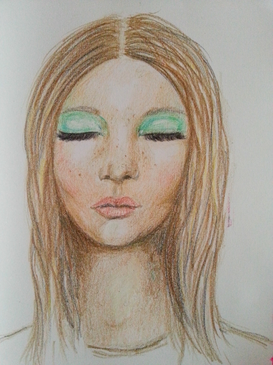 Portrait in colored pencils