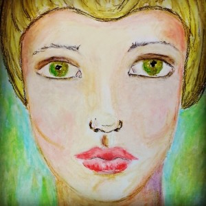 face in oil pastels  @creativemag.ro by Cristina Paus