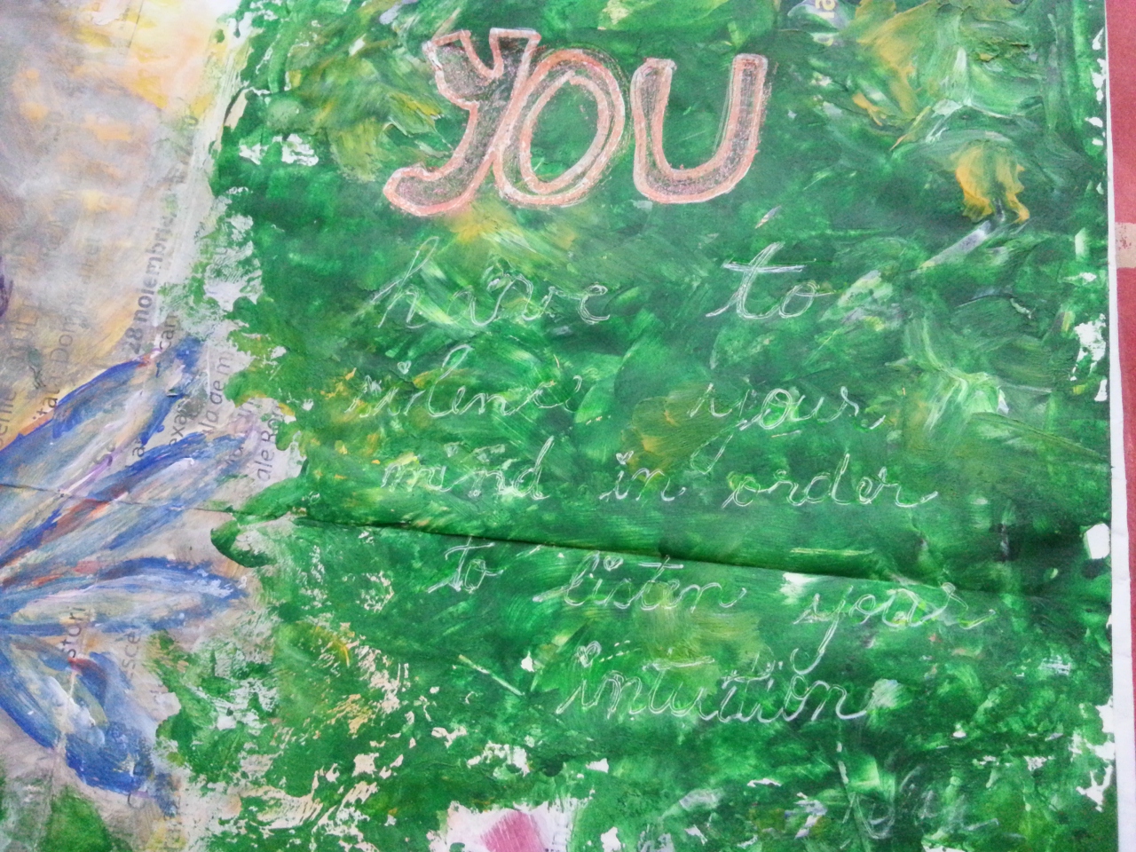The junk journal project - leaflet painting over by Cristina Parus @ creativemag.ro 